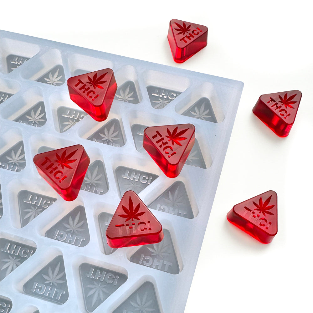 3ml NY Triangle with State compliant design silicone mold – food grade mold ideal for gummy production, chocolate shaping, and supplement candy manufacturing.
