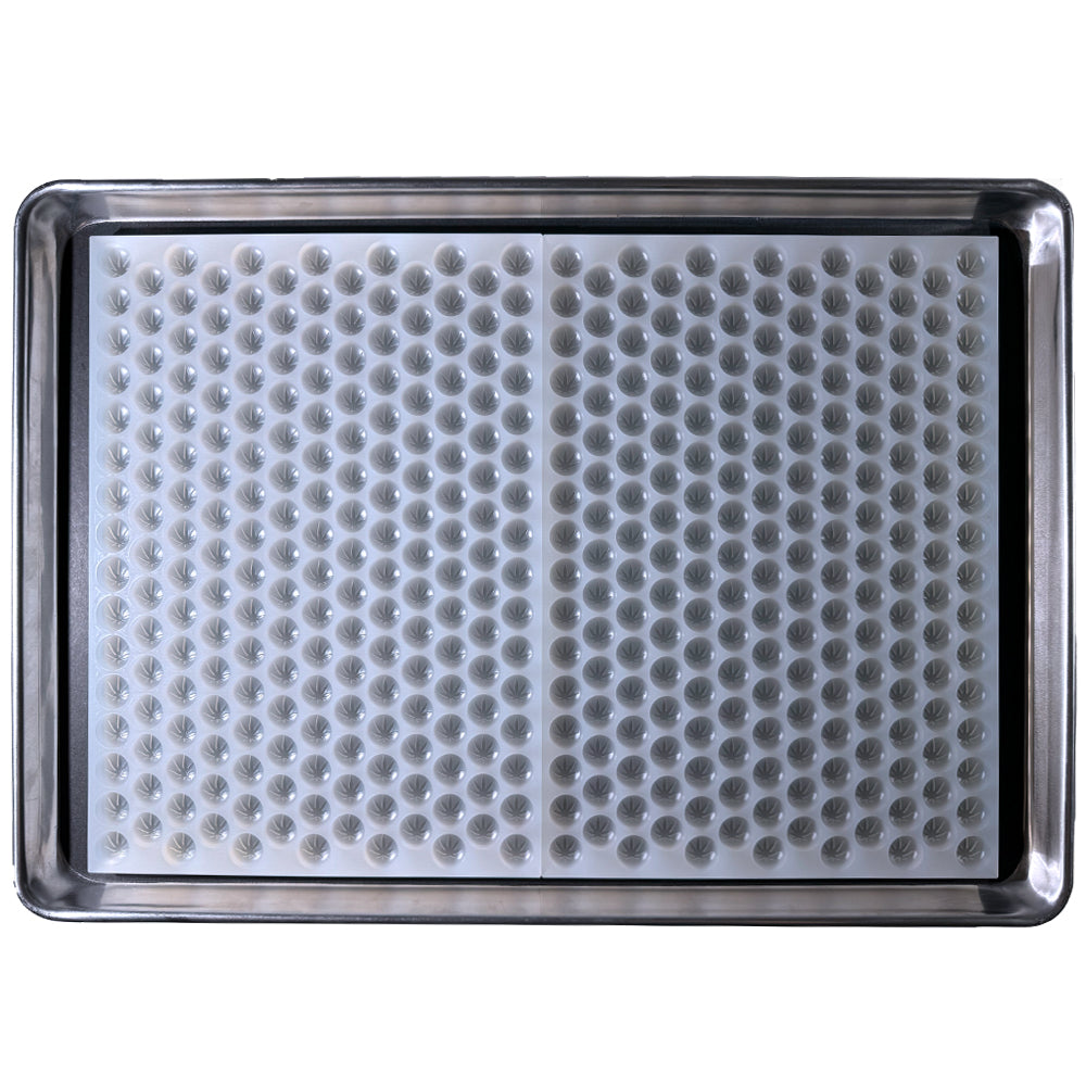 3ml Sativa Pot Leaf THC Silicone Mold Half Sheet Flood & Scrape