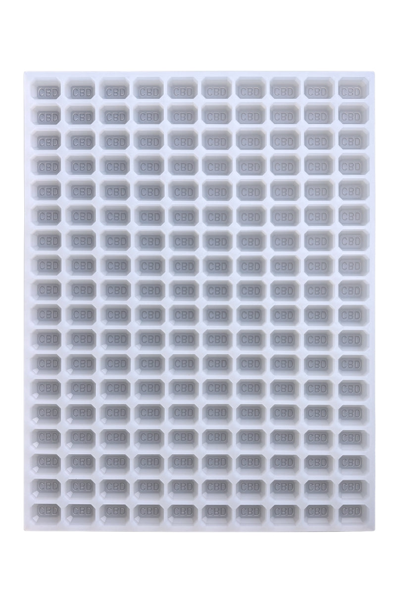 4 mL Rectangular Gem Gummy Mold - Sharp Half Sheet - 180 Cavities