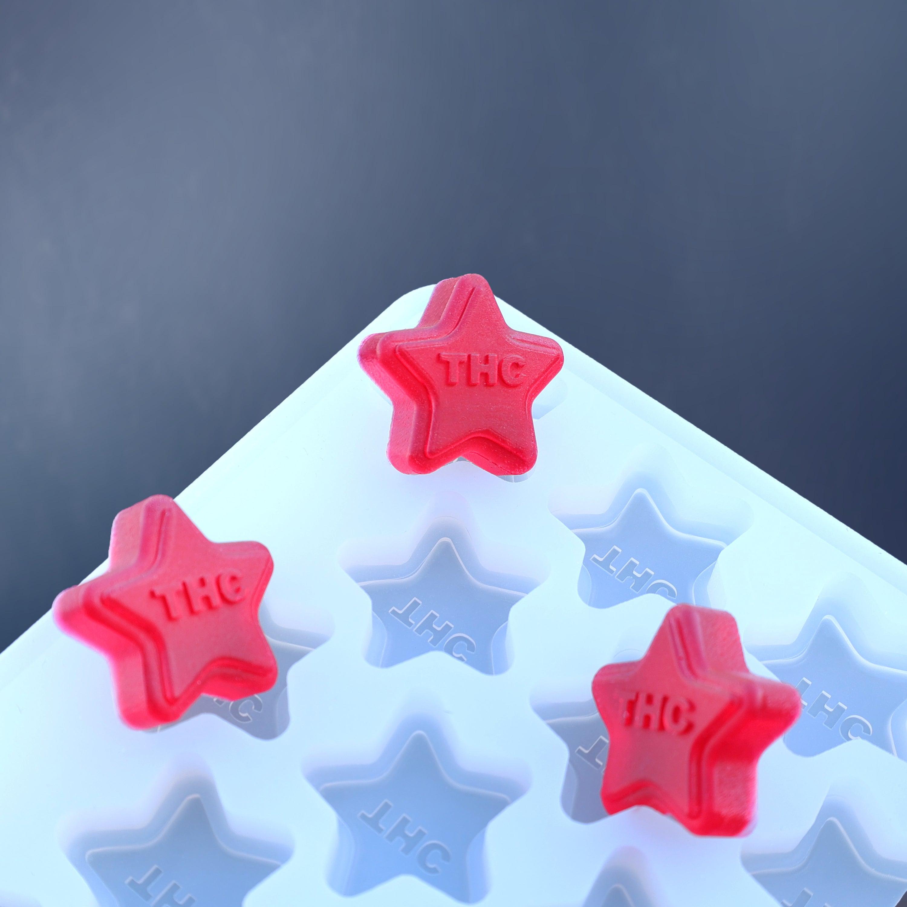 Scs Direct Star & Heart Silicone Gummy Candy Molds, 4 Pack