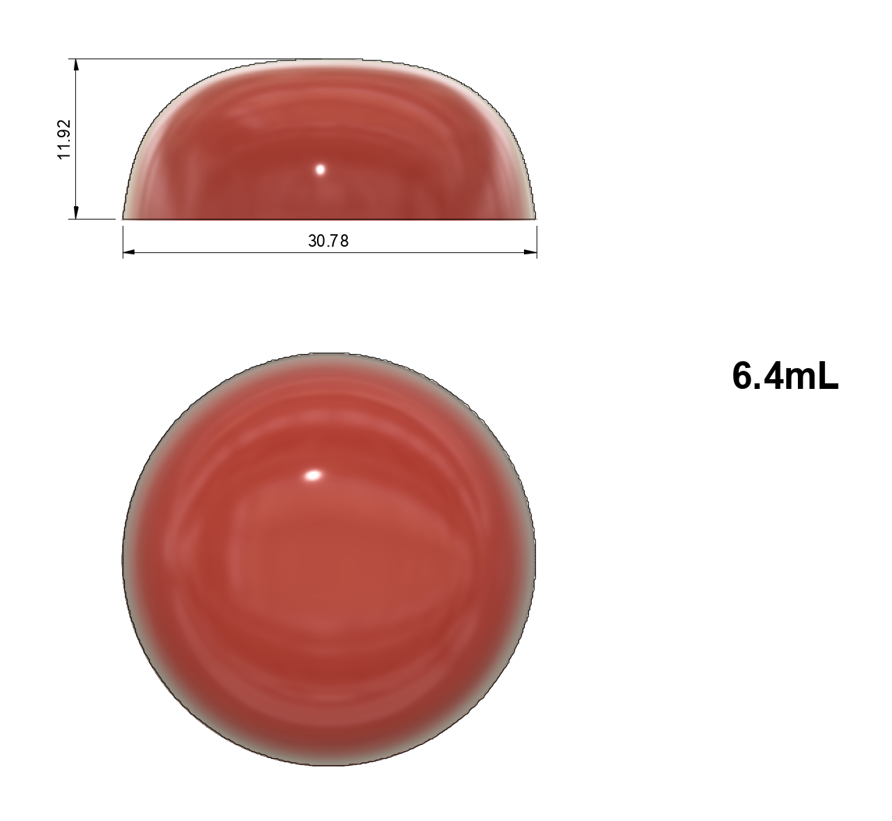 6.4 mL Bon Bon Gummy Mold - Universal Depositor - 96 Cavities