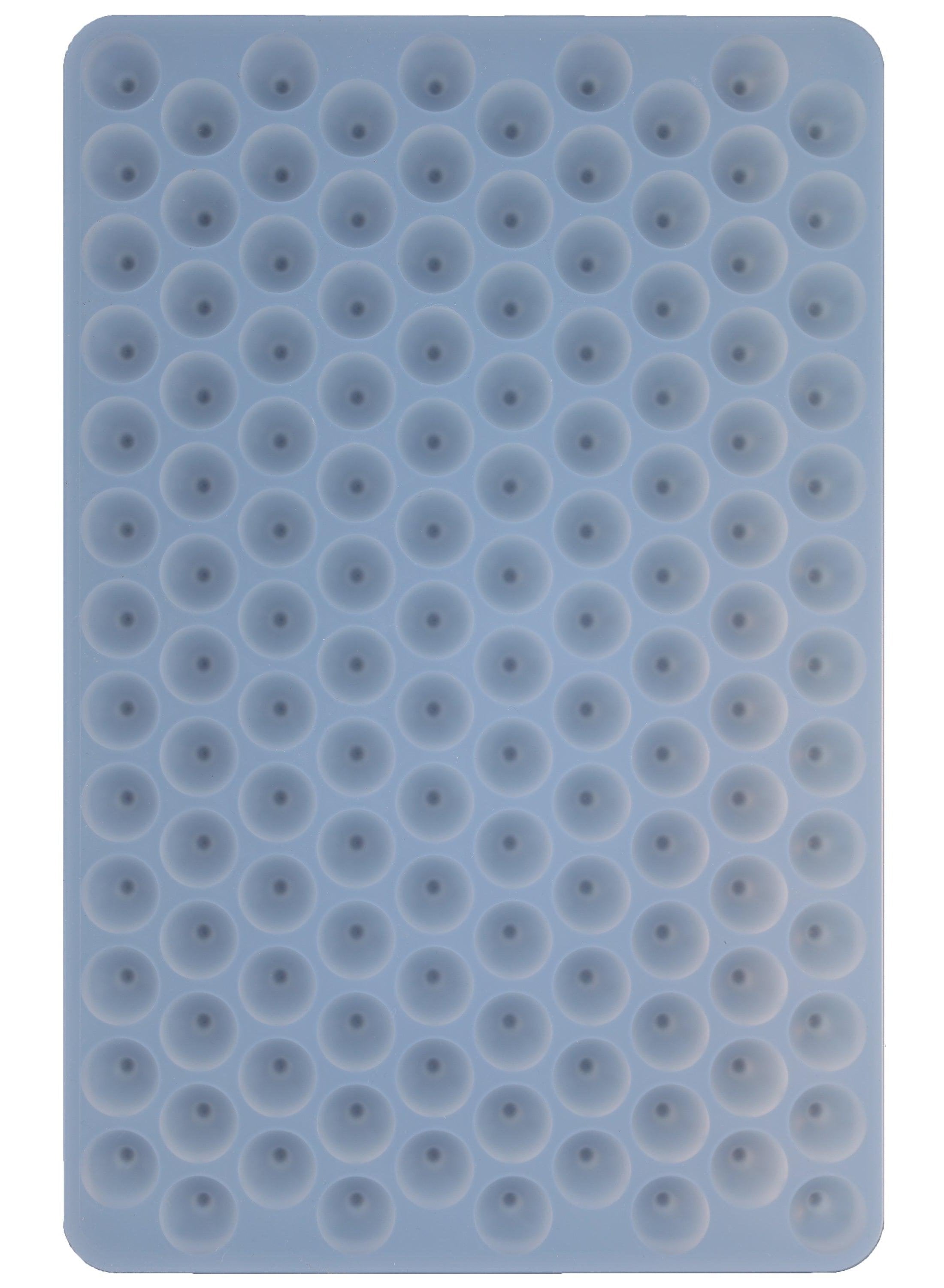 Top view of 2 mL Chocolate Drop Quarter Sheet silicone mold - 130 Cavities