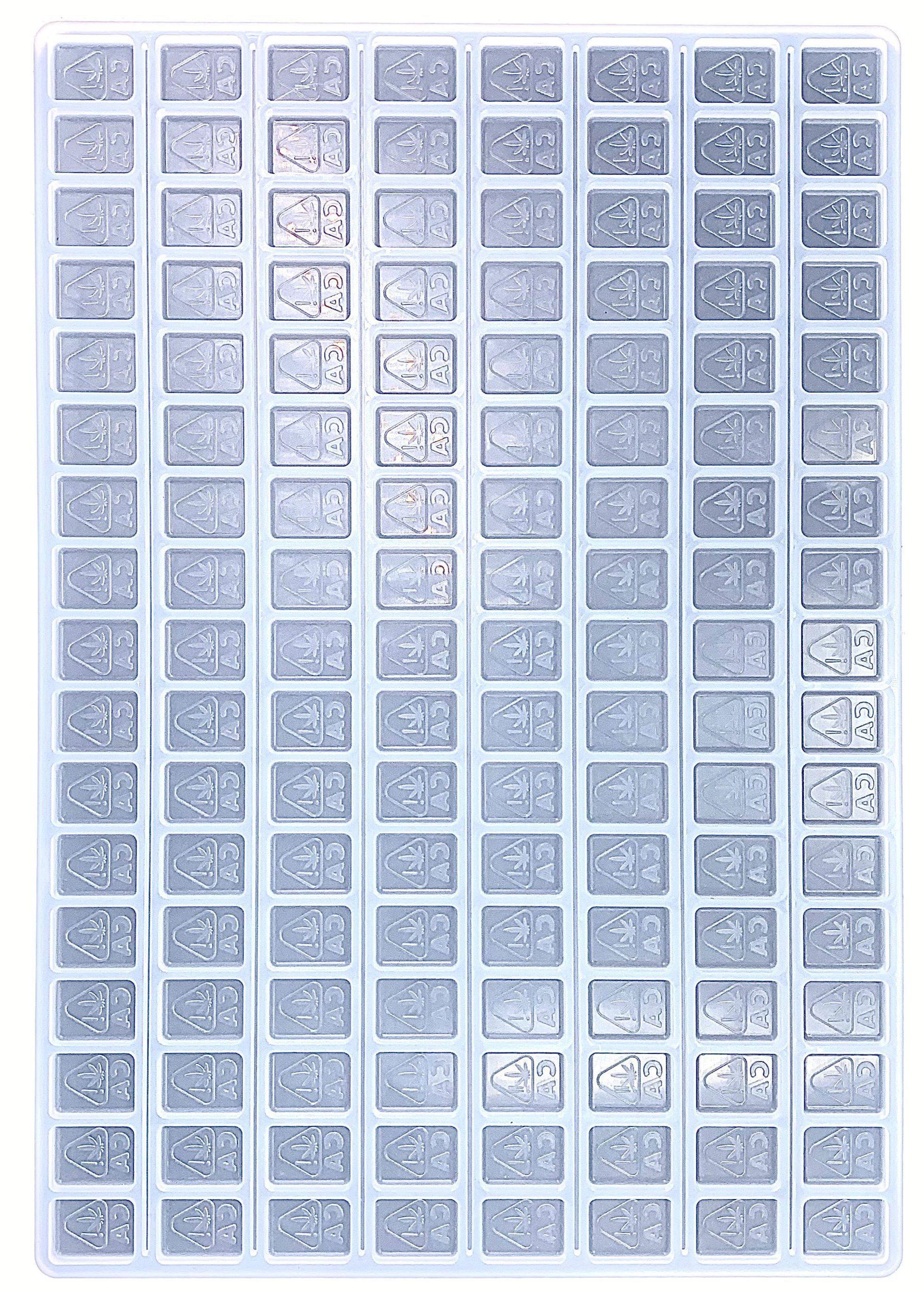 silicone gummy mold engraved with California state thc logo for use with universal depositor