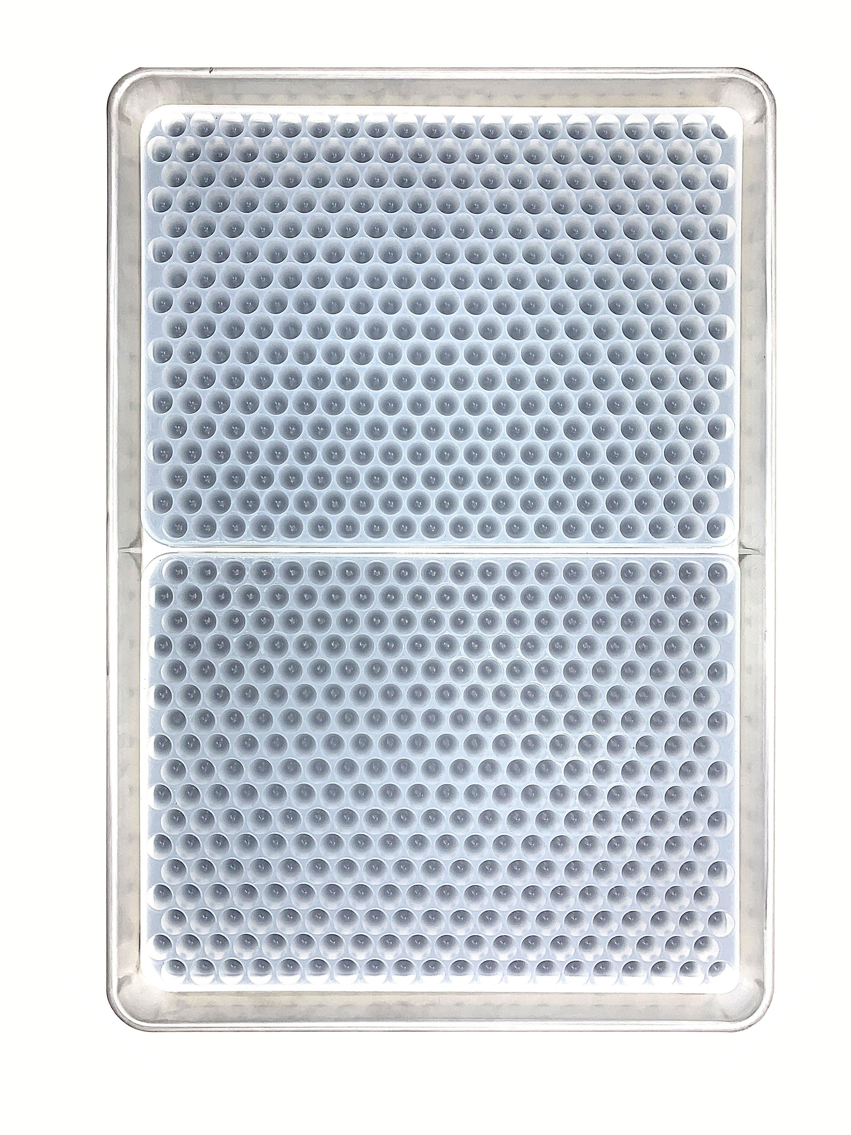 Gum Drop Shaped Silicone Gummy Mold - Half Sheet, two sheets fit on industrial baking sheet pan