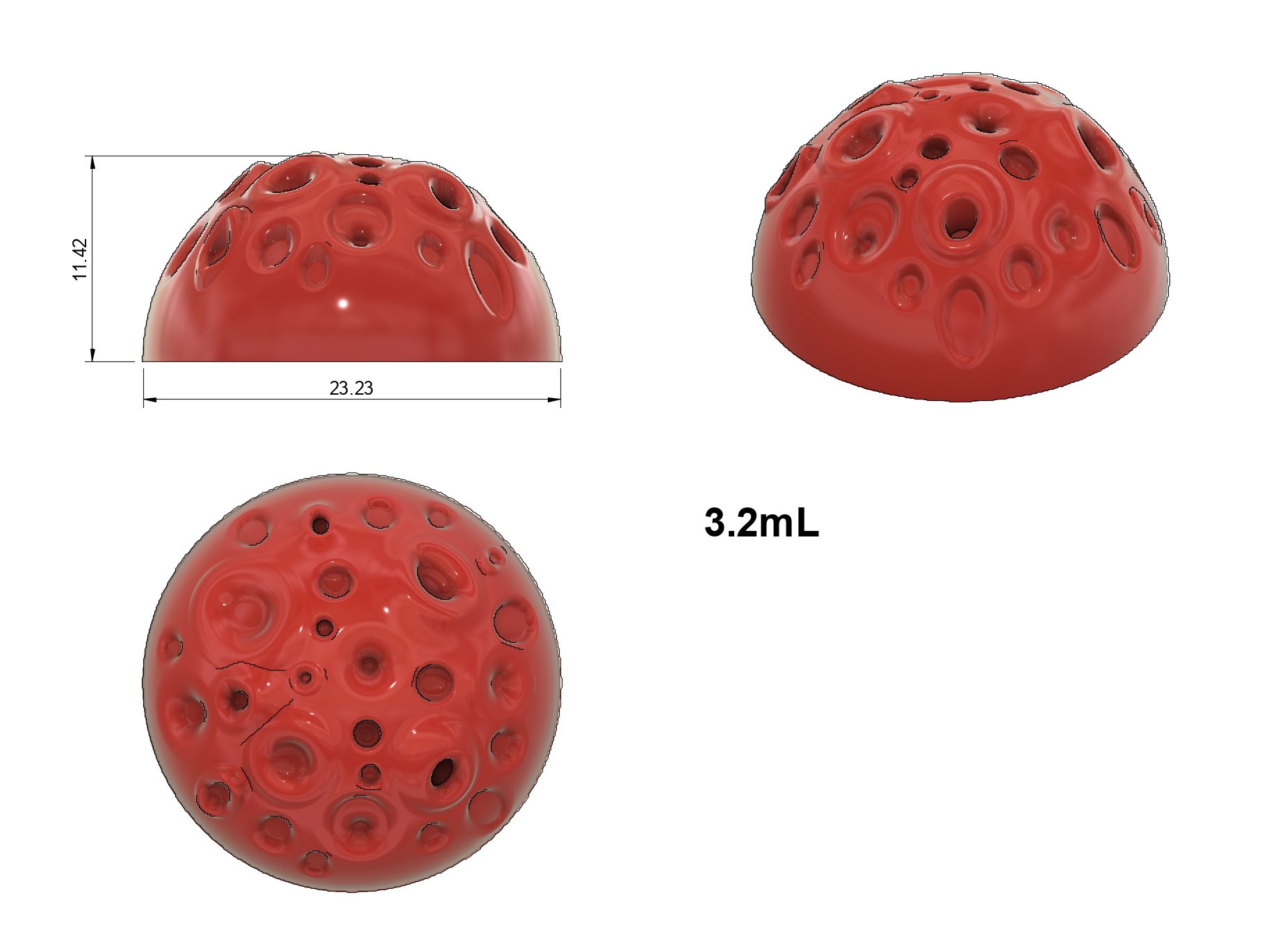 3.2 mL Moon Bon Bon Gummy Mold - Half Sheet - 195 Cavities