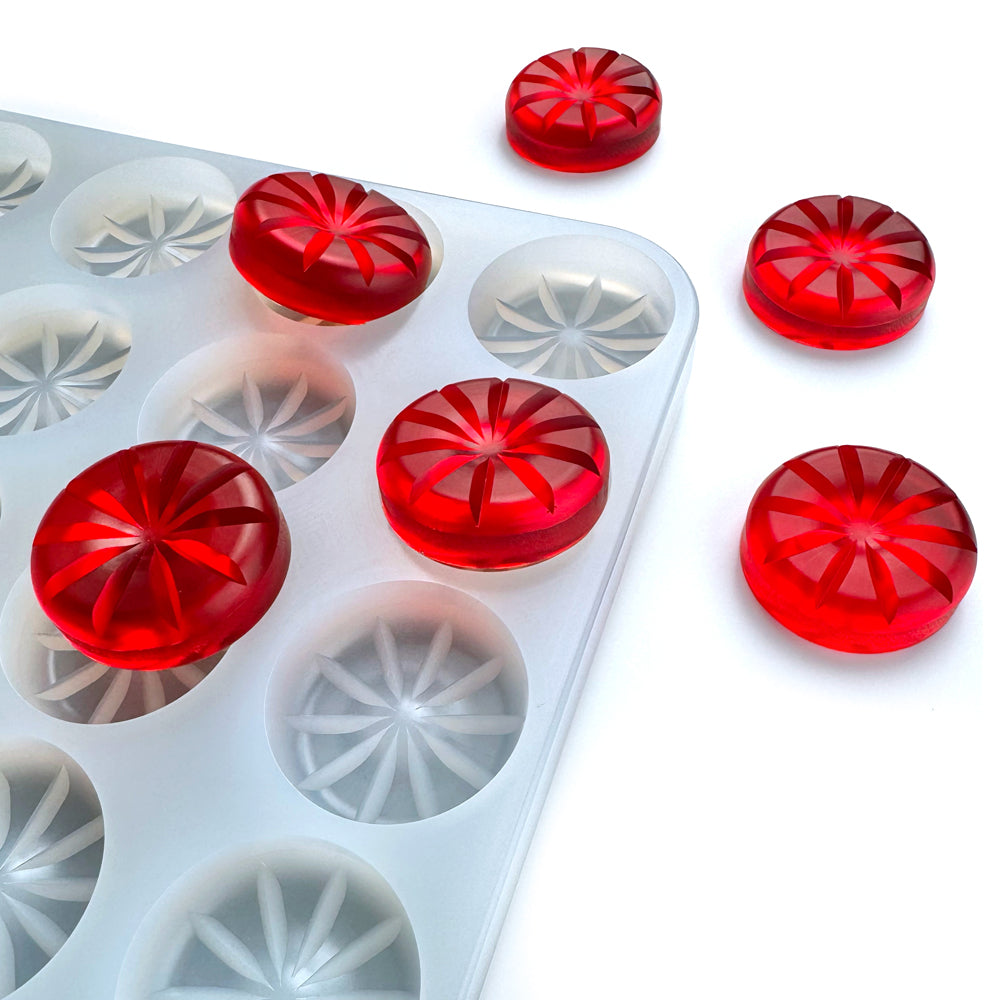 13ml Pie Multidose silicone mold – food grade mold compatible with universal depositors, ideal for gummy production, chocolate shaping, and supplement candy manufacturing.