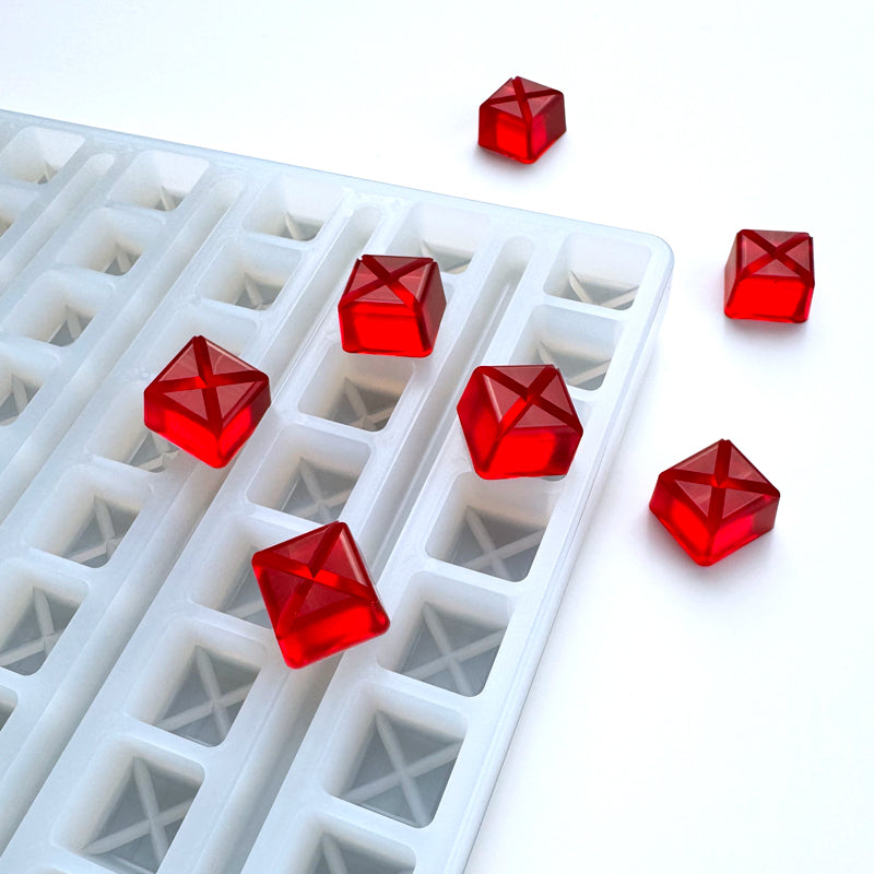 3 mL square multidose breaker gummy mold – deep pour food grade silicone mold for gummies, candy, and chocolate production with X-cut design. Depositor Compatible