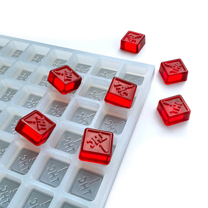 View of a 4 mL Colorado, Ohio, New Mexico, and Florida Compliant Symbol Gummy mold for Edibles great for hand pouring or flood and scrape depositing method. This precision, food grade silicone mold makes accurate doses with a state compliant symbol on top.
