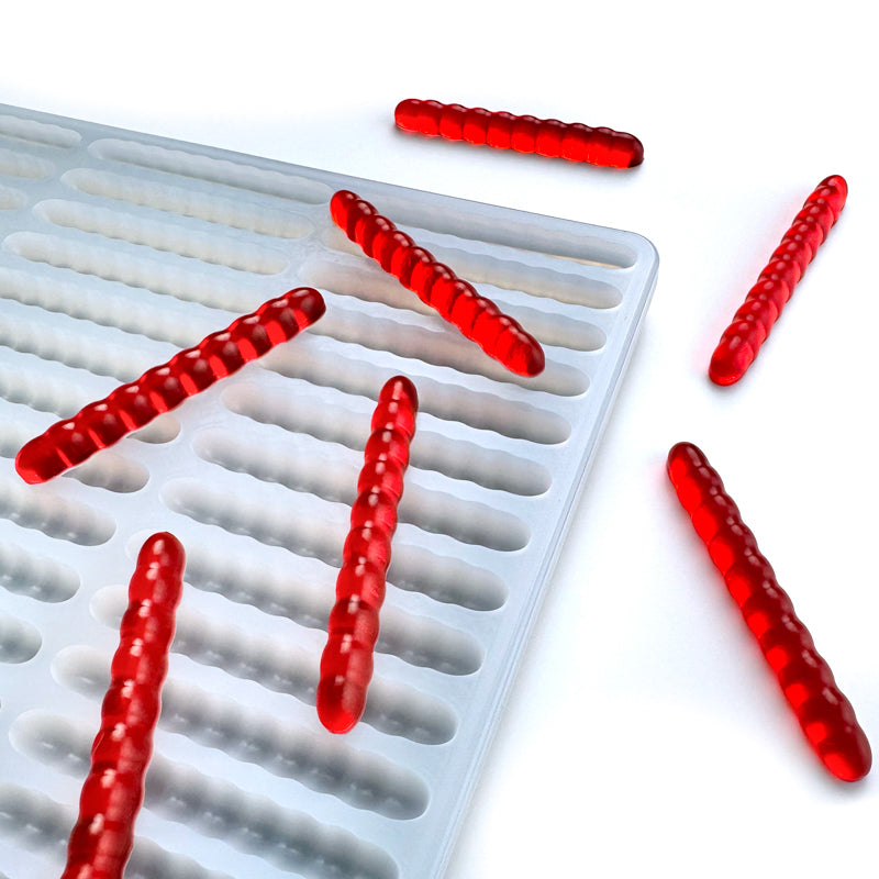 4mL GummyWorm Silicone THC silicone mold for edibles Half Sheet Kitchen Pan size 