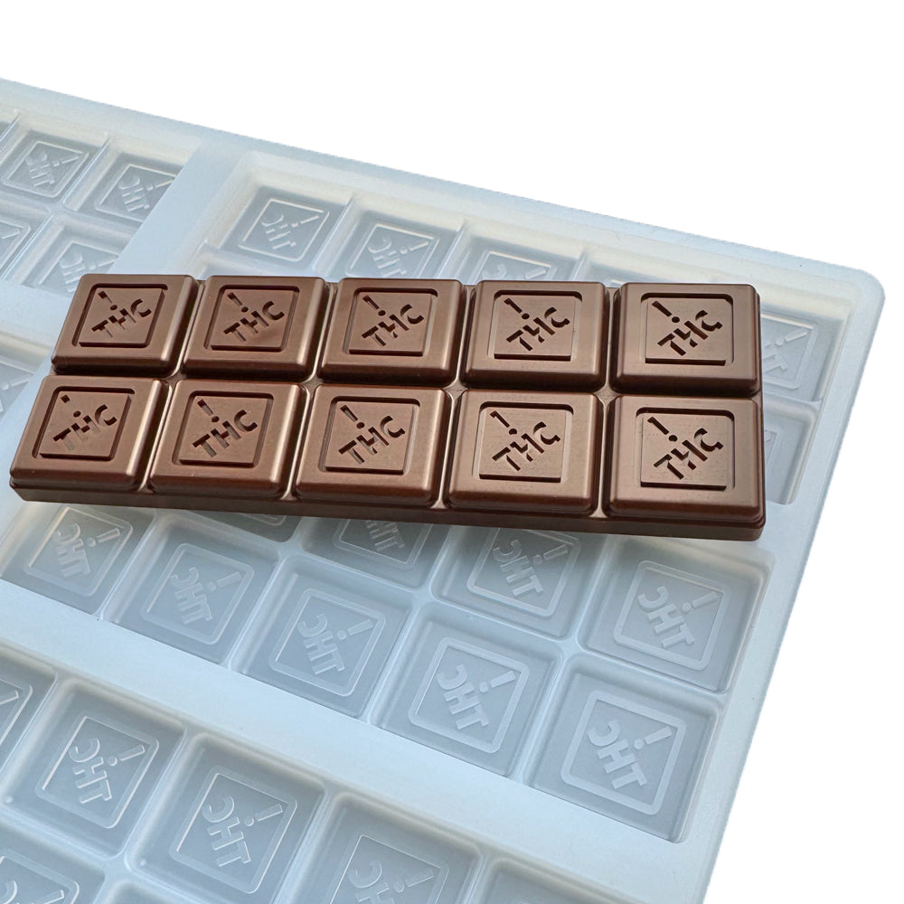 50mL Chocolate Bar Mold - CO, OH, NM, & FL State THC Logo - Quarter Sheet Mold - 6 Chocolate Bar Cavities
