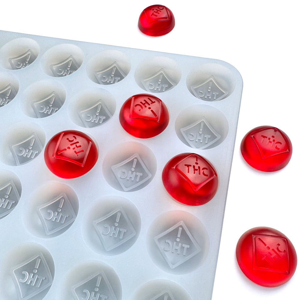 6.4 mL Bon Bon Gummy Mold - CO, OH, NM & FL THC Logo Mold - Universal Depositor - 96 Cavities