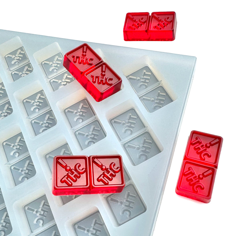 Food-grade square 7ml 2-piece breaker  gummy mold tray for large-scale candy and supplement production featuring multidose cavities, consistent volume control, and commercial manufacturing compatibility.
