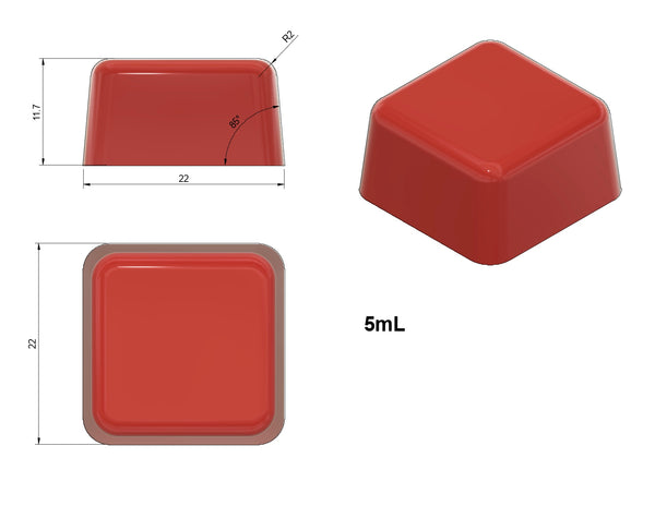 5 mL Square Mold - Half Sheet - 188 Cavity