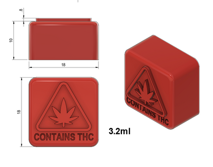 3.2mL Square Gummy Mold - MA, ME, & RI THC Logo Molds - Sharp Half Sheet - 266 Cavities