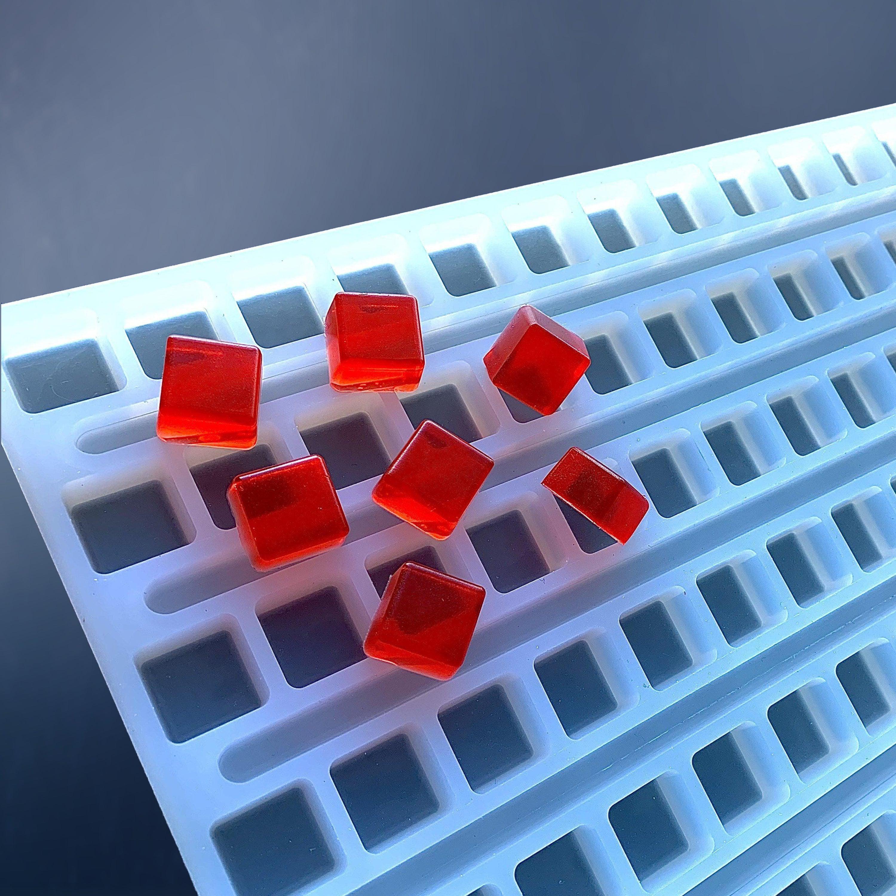 3 mL Square depositor Gummy mold - smooth and rounded edges and precise dosing with 152 Cavities per food grade silicone mold. These blank square molds are perfect for Universal depositors for high throughput gummy lines.