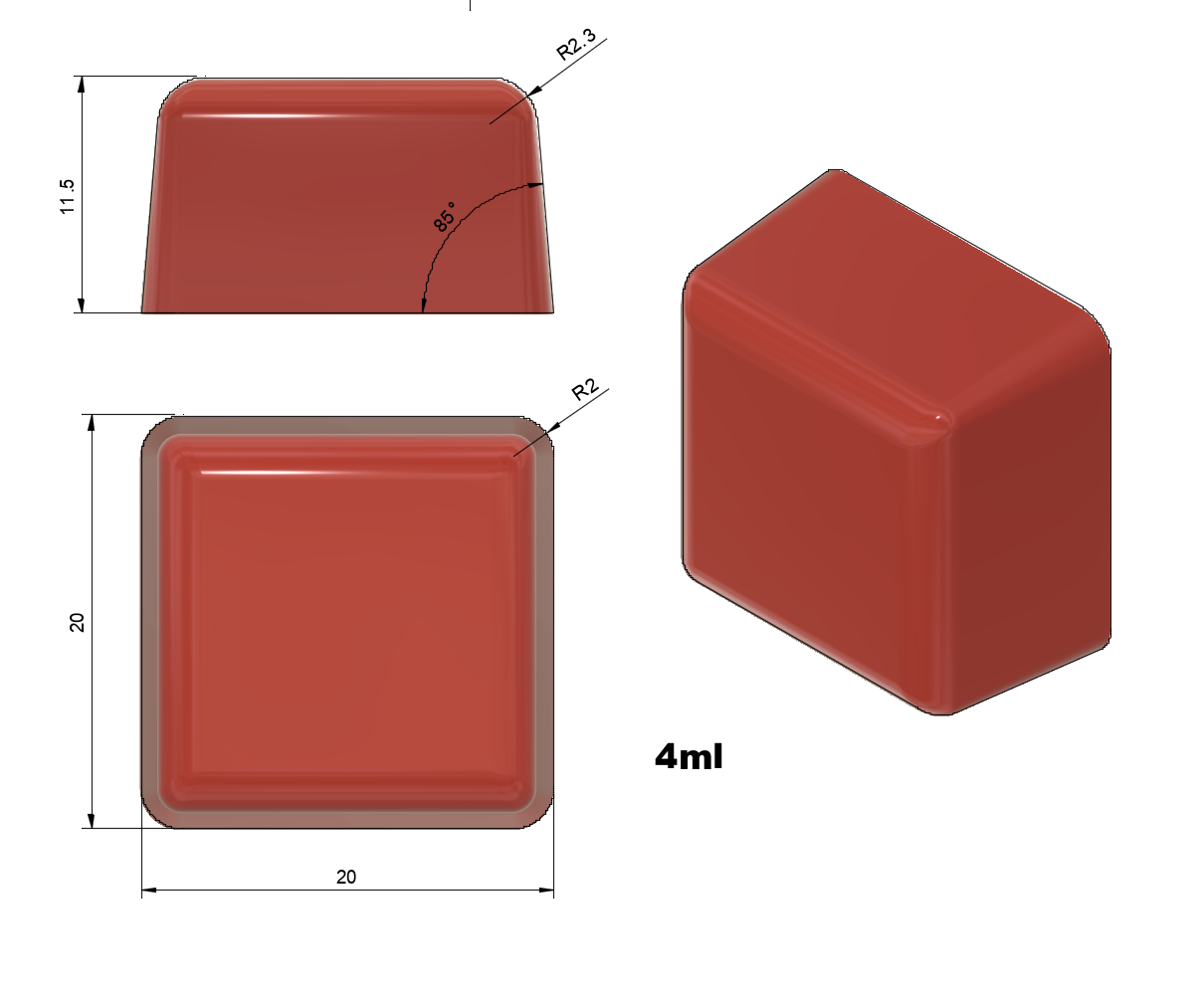 4ml Square Gummy Mold - Half Sheet - 200 Cavity - Vector Molds 