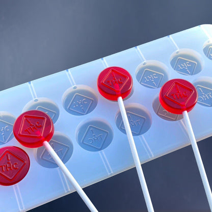 6 mL THC Logo Lollipop Mold - Colorado, Ohio, New Mexico & Florida - Universal Depositor - 16 Cavities