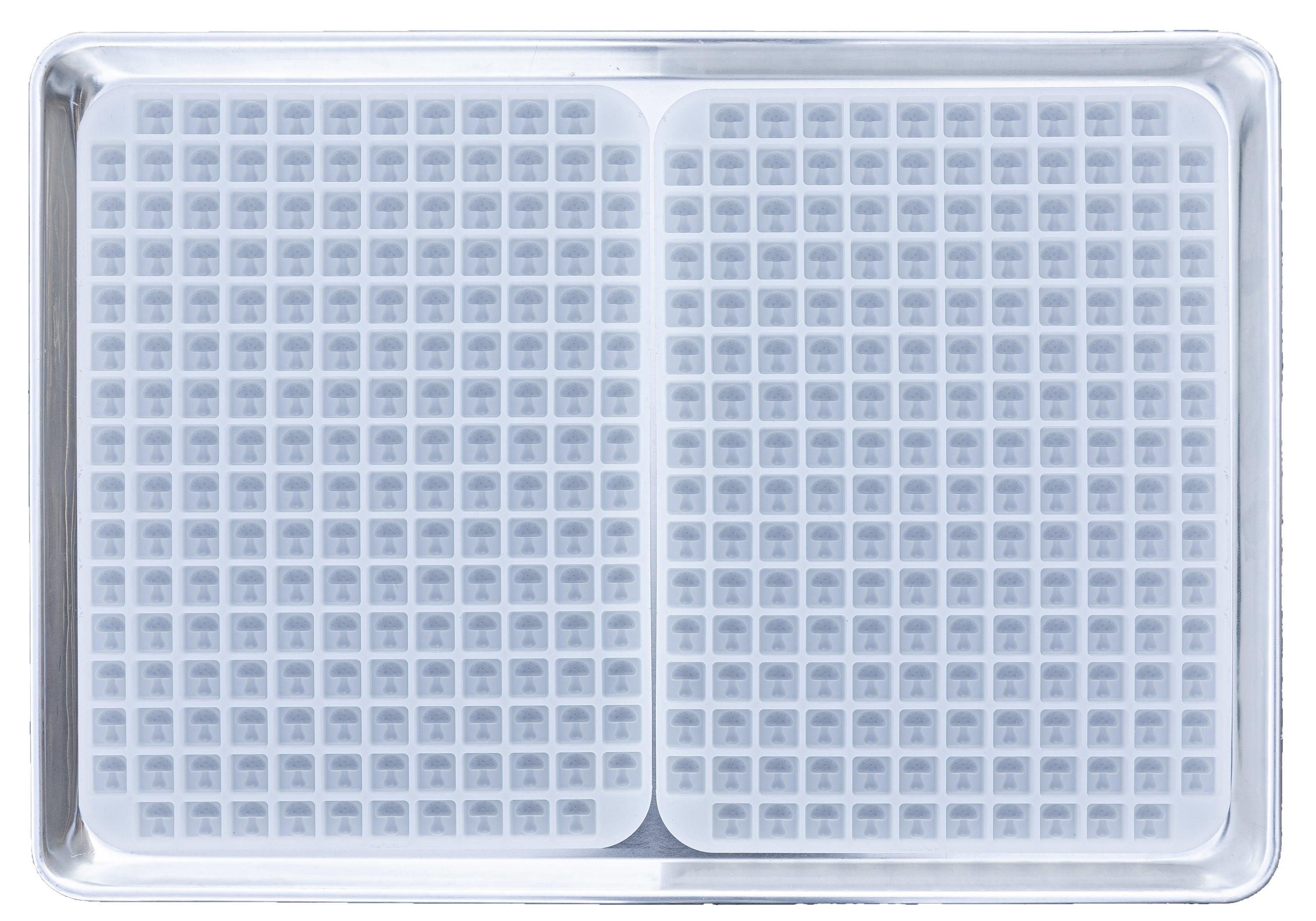 4 mL Square Mushroom Gummy Mold - Half Sheet - 188 Cavities