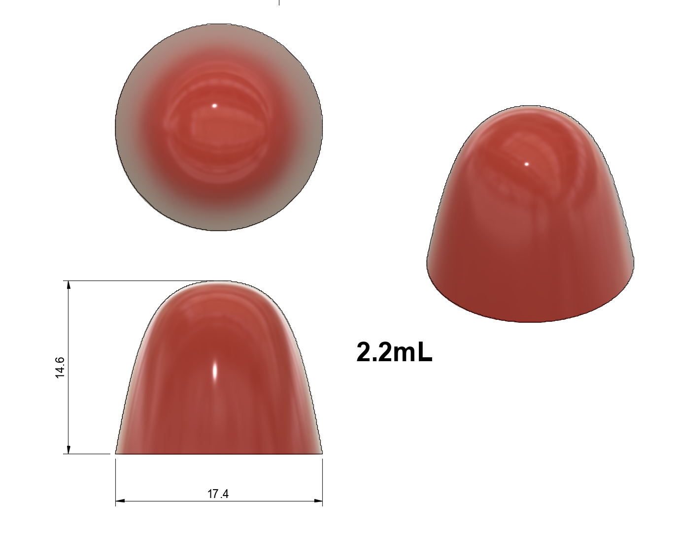 Gum Drop Shaped CBD gummies, 2.2 ml each
