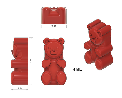 4 mL Gummy Bear Mold - Sharp Half Sheet - 204 Cavities