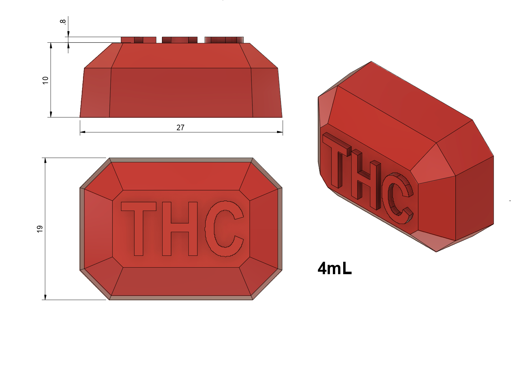 4 mL THC Gem Mold - Half Sheet - 176 Cavities