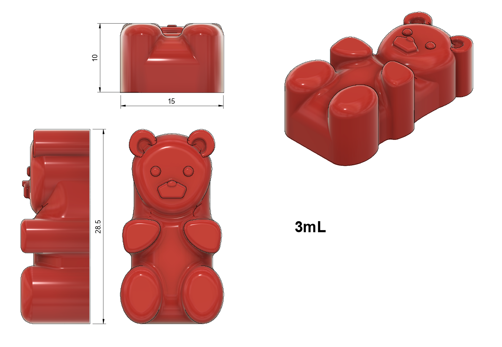 3ml Gummy Bear Mold Universal Depositor