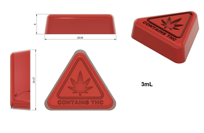 3mL MA, ME, & RI State THC Logo Mold - Triangle - Half Sheet - 200 Cavity