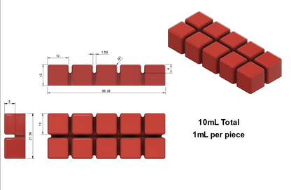 10 mL 3D Multidose Bar Gummy Mold - Breaker - Universal Depositor - 60 Cavities