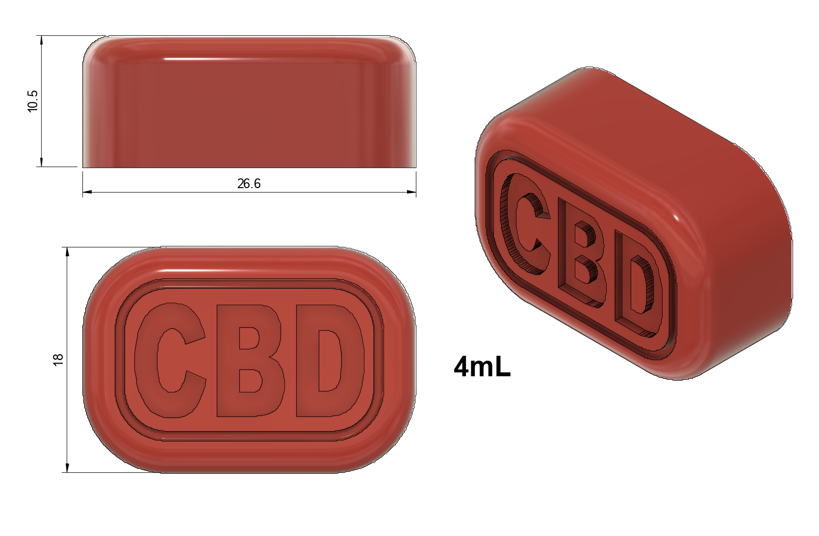 CBD Gummy Mold - Universal Depositor - 4 mL - 144 Cavities - Vector Molds 