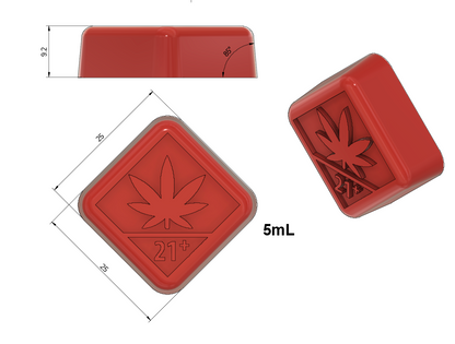 Washington State THC Logo Gummy Mold - Square - 5 mL - 140 Cavity - Vector Molds 